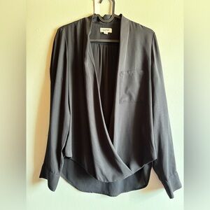 Smart Set Black Draped Surplice Top